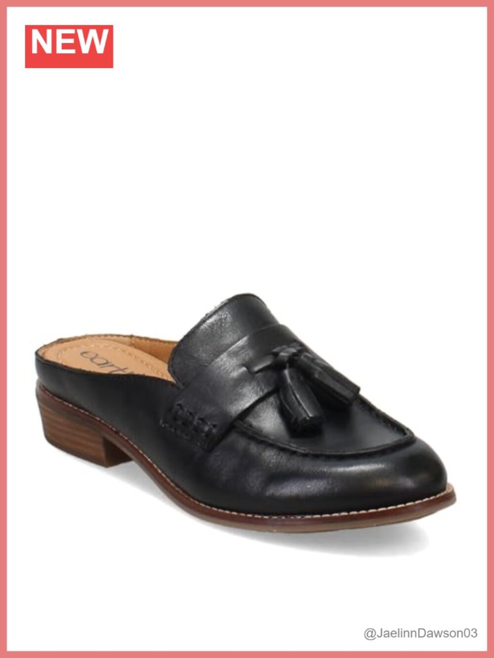 Women's Leather Loafer Flat with Tassel, Cushioned Memory Foam Insole